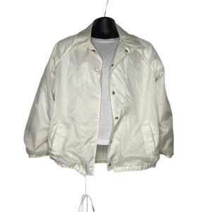 Classic Vintage Windbreaker Jacket (Size XL, Color: Off-White)
